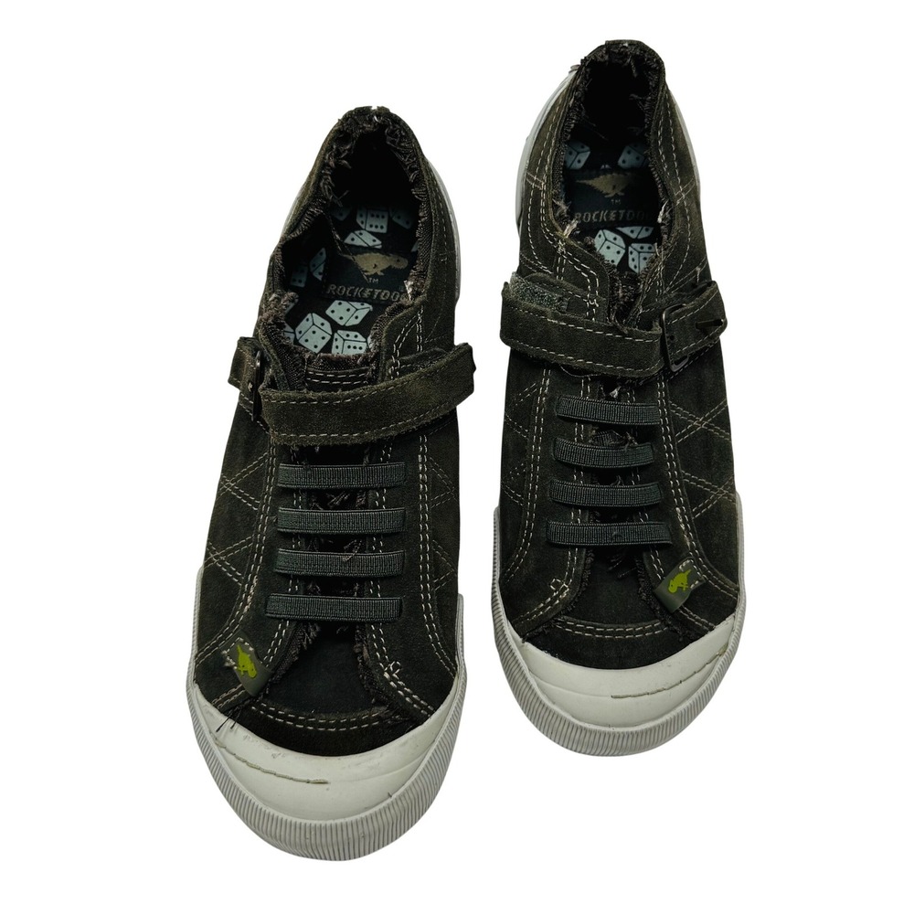 Rocket Dog Sneakers Womens 8.5 Olive Green Suede Distressed Casual Strap Shoes